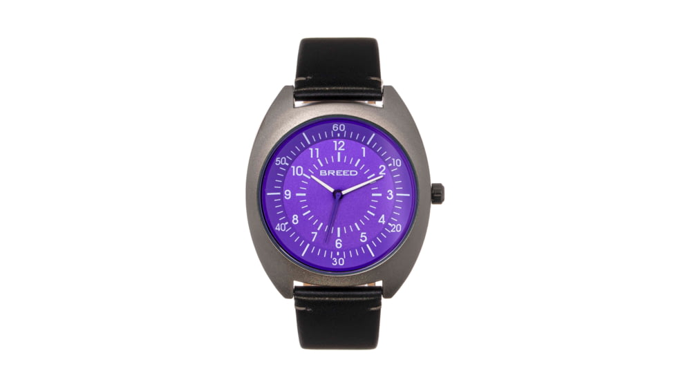 Breed Leather-Band Watch, Purple/Black, BRD9206, Purple/Black, One Size, BRD9206