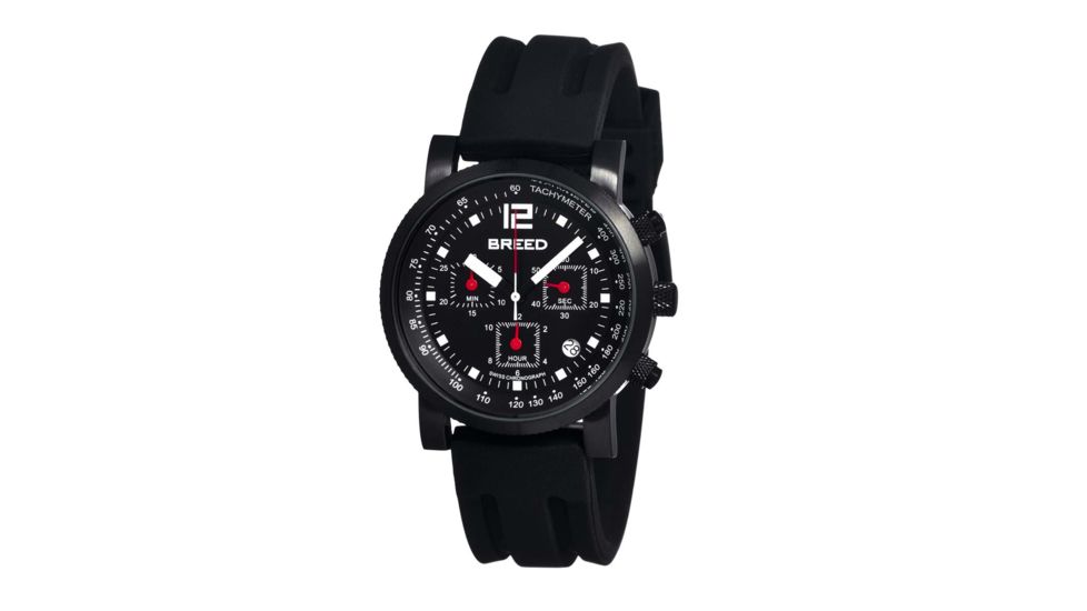 Breed Manning Mens Watch, Black Silicone Band, Black Bezel, Black Analog Dial, Black-and-white Hand BRD2605