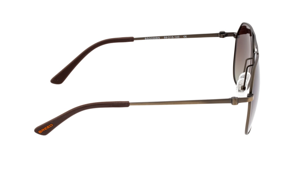 Breed Mount Sunglasses, Bronze Titanium Frame, Brown Polarized Lens, Bronze/Brown, One Size, BSG056BN