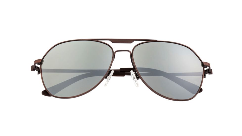 Breed Mount Sunglasses, Brown Titanium Frame, Silver Polarized Lens, Brown/Silver, One Size, BSG056RB