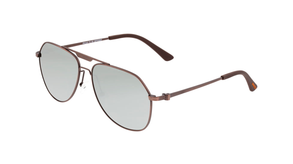 Breed Mount Sunglasses, Brown Titanium Frame, Silver Polarized Lens, Brown/Silver, One Size, BSG056RB