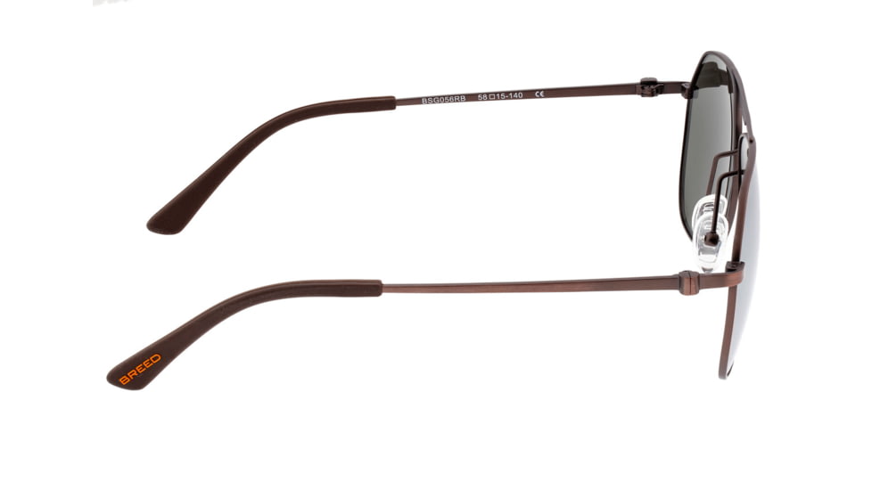 Breed Mount Sunglasses, Brown Titanium Frame, Silver Polarized Lens, Brown/Silver, One Size, BSG056RB