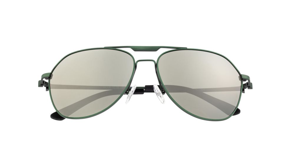 Breed Mount Sunglasses, Green Titanium Frame, Silver Polarized Lens, Green/Silver, One Size, BSG056GN
