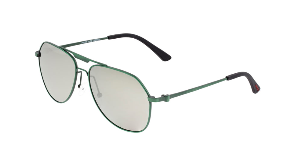 Breed Mount Sunglasses, Green Titanium Frame, Silver Polarized Lens, Green/Silver, One Size, BSG056GN