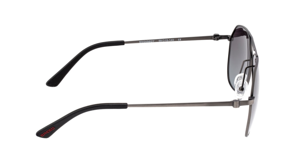 Breed Mount Sunglasses, Gunmetal Titanium Frame, Black Polarized Lens, Gunmetal/Black, One Size, BSG056GY
