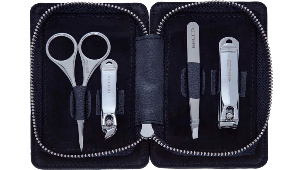Breed Sabre 4 Piece Surgical Steel Groom Kit, Black, One Size, BRDGRMKIT3-BK