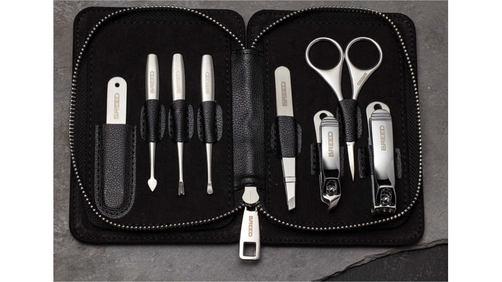 Breed Sabre 4 Piece Surgical Steel Groom Kit, Black, One Size, BRDGRMKIT3-BK