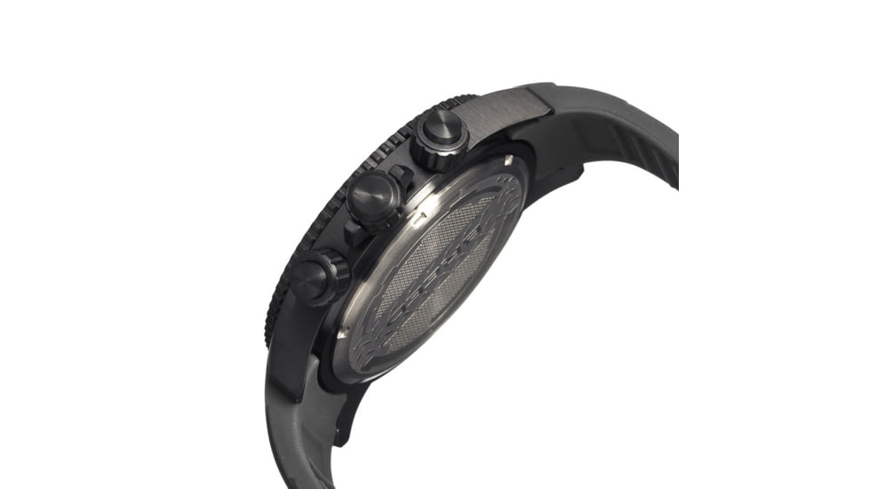 Breed Mens 4305 Salvatore Watch - Charcoal Silicone Band,Black Bezel,Strap Buckle,Charcoal Analog Dial,Silver Hand BRD4305