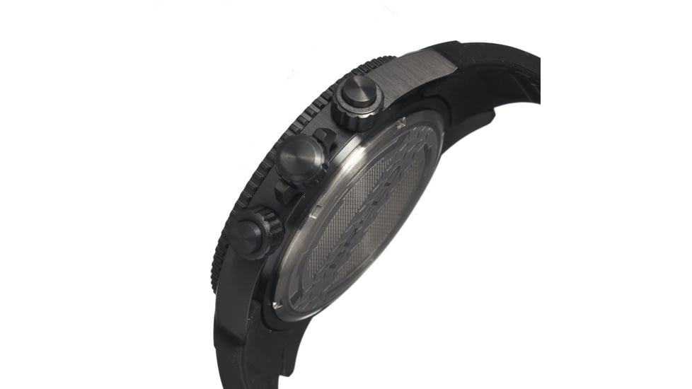 Breed Mens 4304 Salvatore Watch - Black Silicone Band,Black Bezel,Strap Buckle,Black Analog Dial,Silver Hand in Black BRD4304