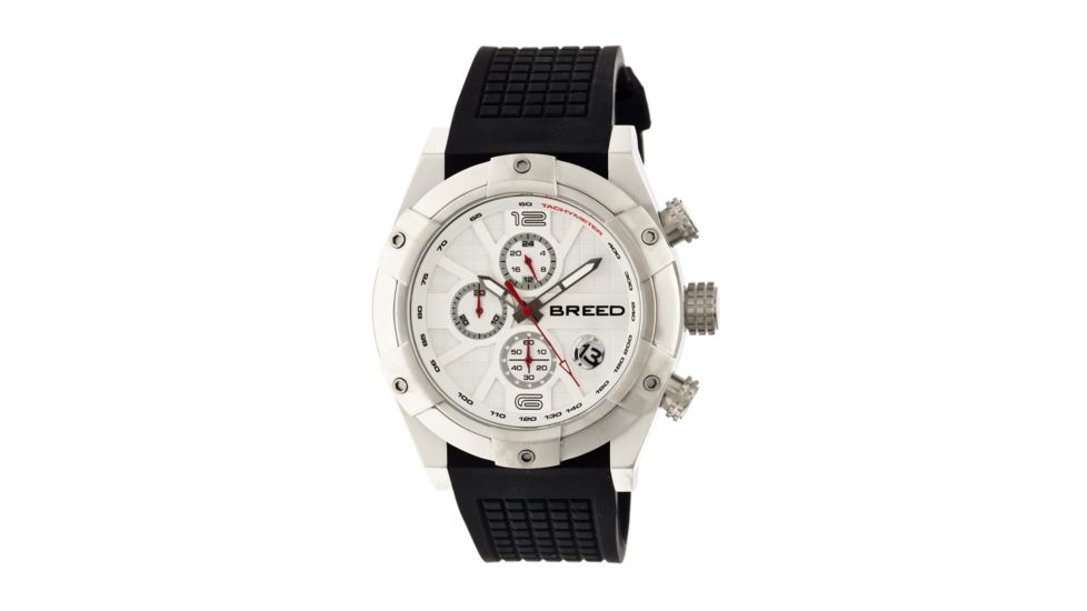 Breed Saturn Collection Mens Sport Watch, White Dial, Black BRD6601