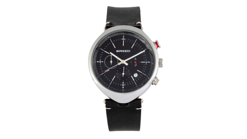 Breed Tempest Chronograph Leather-Band Watch w/Date, Black, One Size, BRD8605