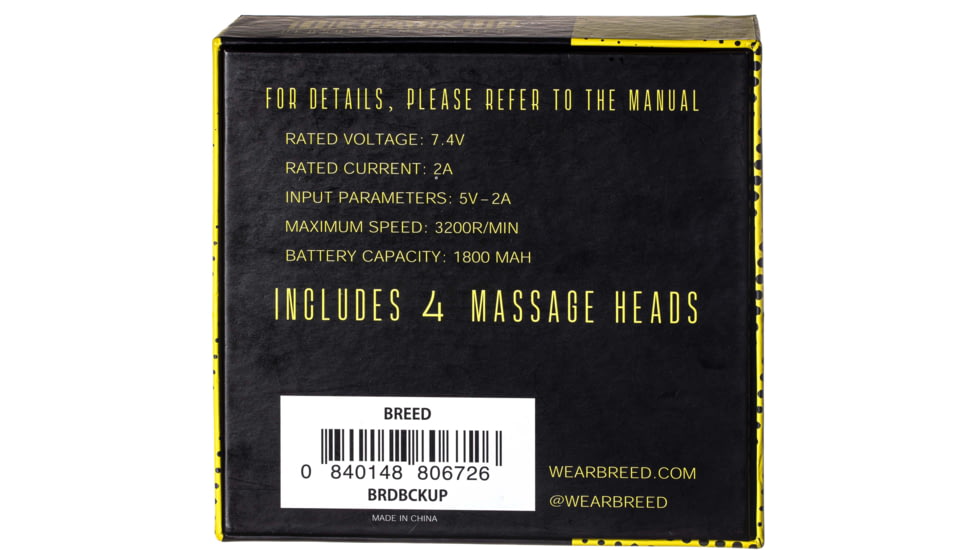 Breed The Back Up Personal Massager, Black, One Size, BRDBCKUP