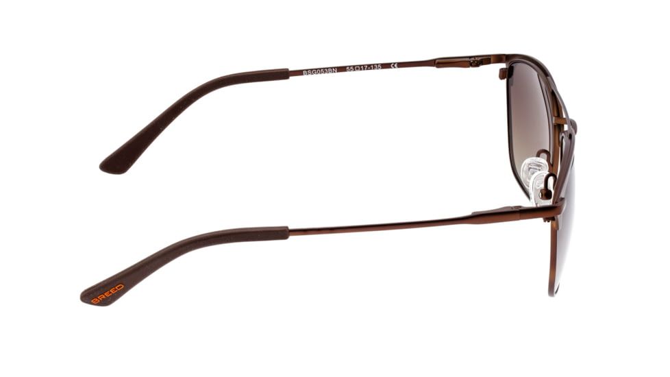 Breed Zodiac Sunglasses, Brown Titanium Frame, Brown Polarized Lens, Brown/Brown, One Size, BSG053BN
