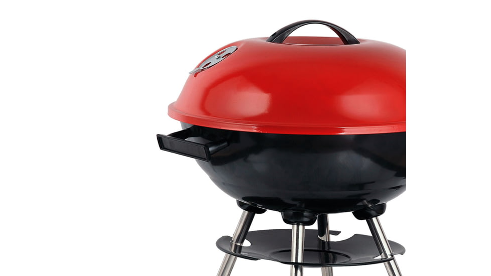 BRENTWOOD Portable Charcoal BBQ Grill with Wheels, Red, 17, BB-1701