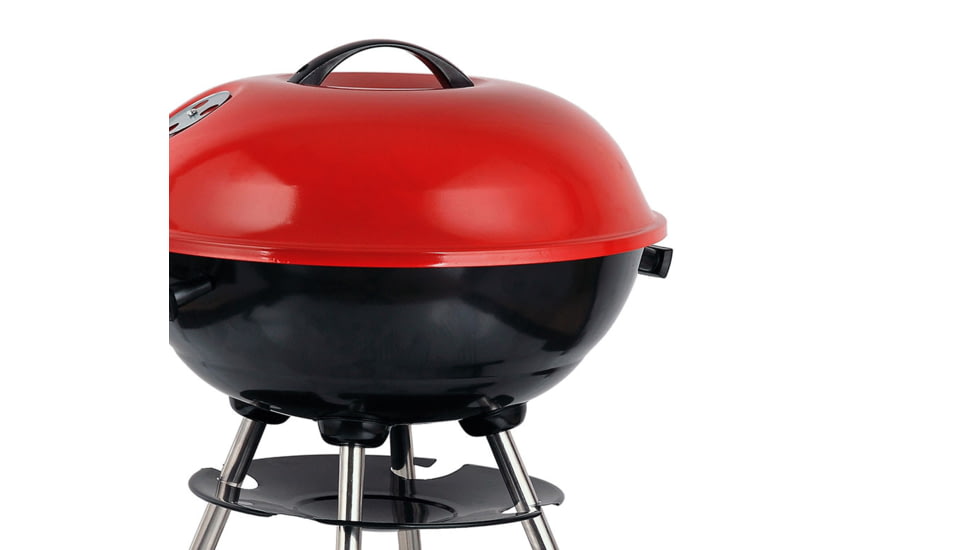 BRENTWOOD Portable Charcoal BBQ Grill with Wheels, Red, 17, BB-1701