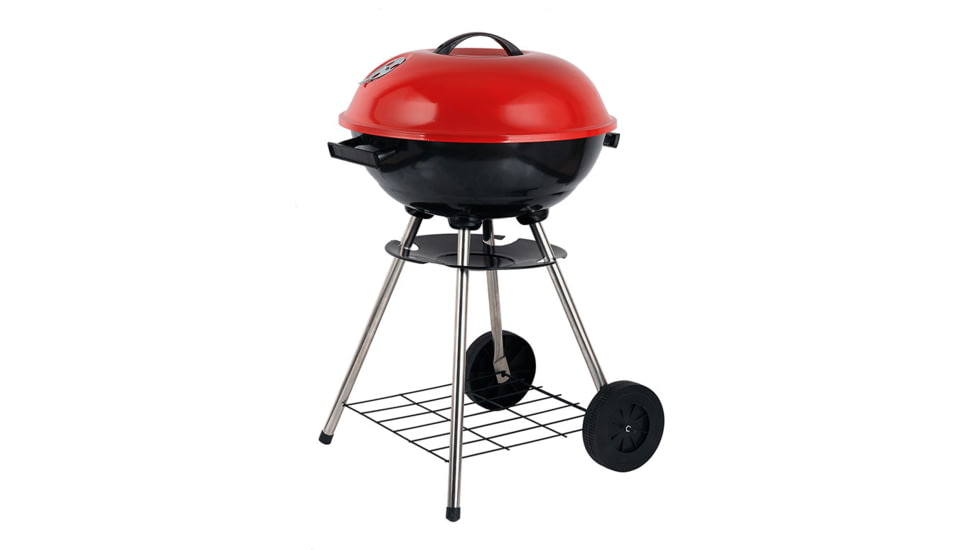 BRENTWOOD Portable Charcoal BBQ Grill with Wheels, Red, 17, BB-1701