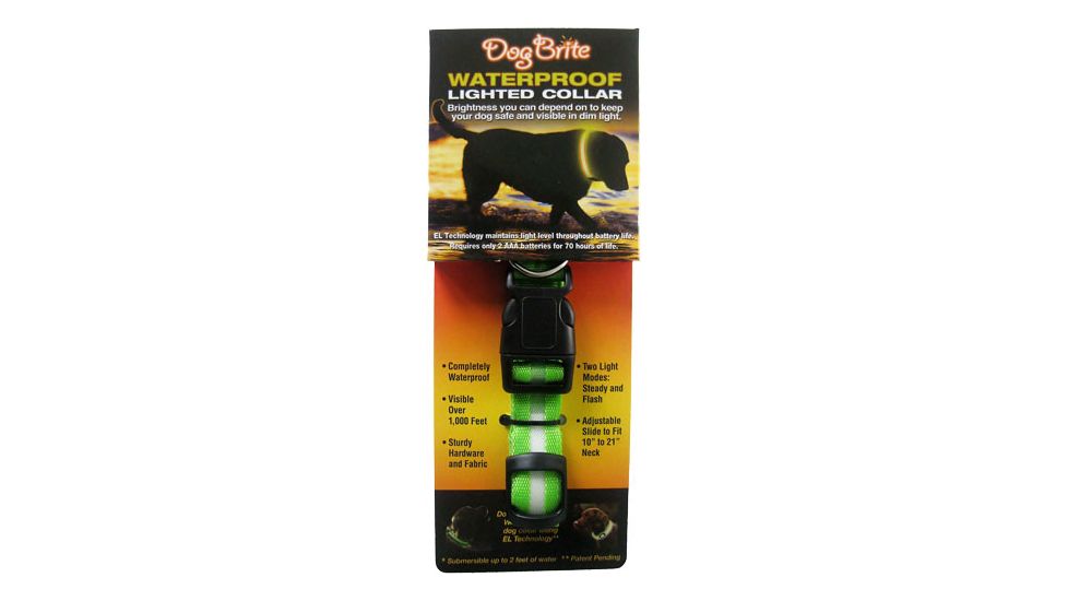 Brite Companies Dog Brite Grn Waterproof Lighted Dog Collar