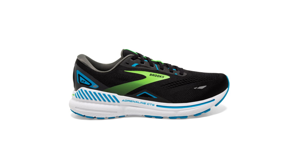 Brooks Adrenaline GTS 23 Running Shoes - Mens, Black/Hawaiian Ocean/Green, 12.5 Medium, 1103911D006.125