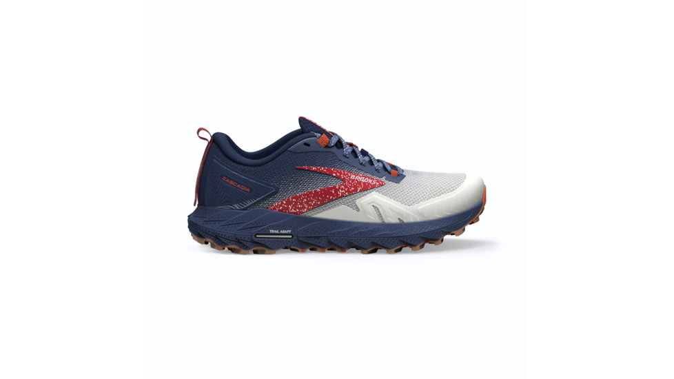 Brooks Cascadia 17 Running Shoes - Womens, White/Navy/Bittersweet, 7.0, 1203921B157.070