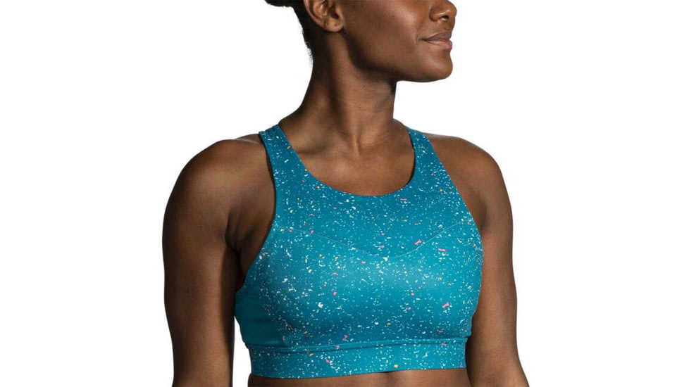 Brooks Drive 3 Pocket Run Bra - Womens, Lagoon Speckle Print, 38AB, 350080464.038AB