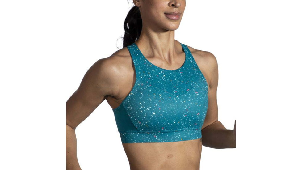Brooks Drive 3 Pocket Run Bra - Womens, Lagoon Speckle Print, 38AB, 350080464.038AB