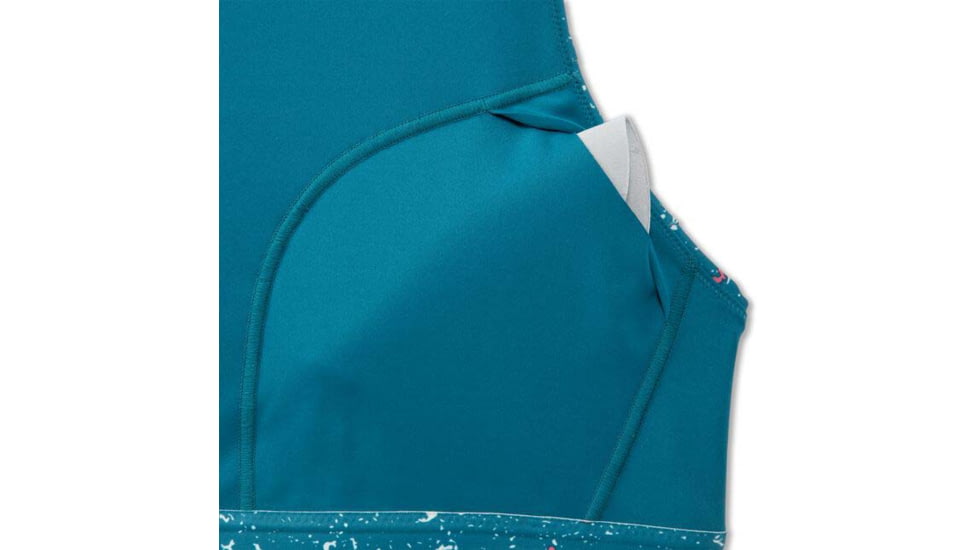 Brooks Drive 3 Pocket Run Bra - Womens, Lagoon Speckle Print, 38AB, 350080464.038AB