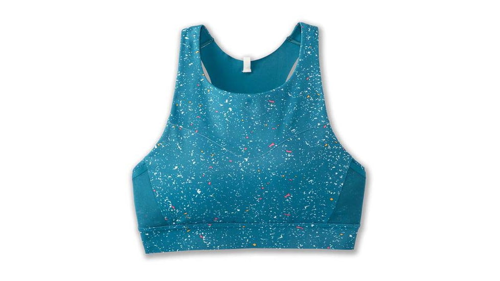 Brooks Drive 3 Pocket Run Bra - Womens, Lagoon Speckle Print, 38AB, 350080464.038AB