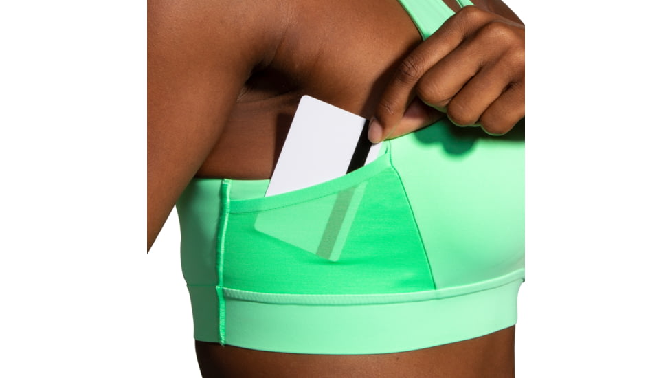 Brooks Drive 3 Pocket Run Bra - Womens, Neo Green, 32AB, 350080328.032AB