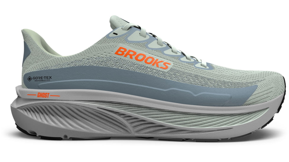 Brooks Ghost 17 GTX Road Running Shoes - Mens, Smoke/Primer Grey/Orange, 8, 1D, 1104621D022.080