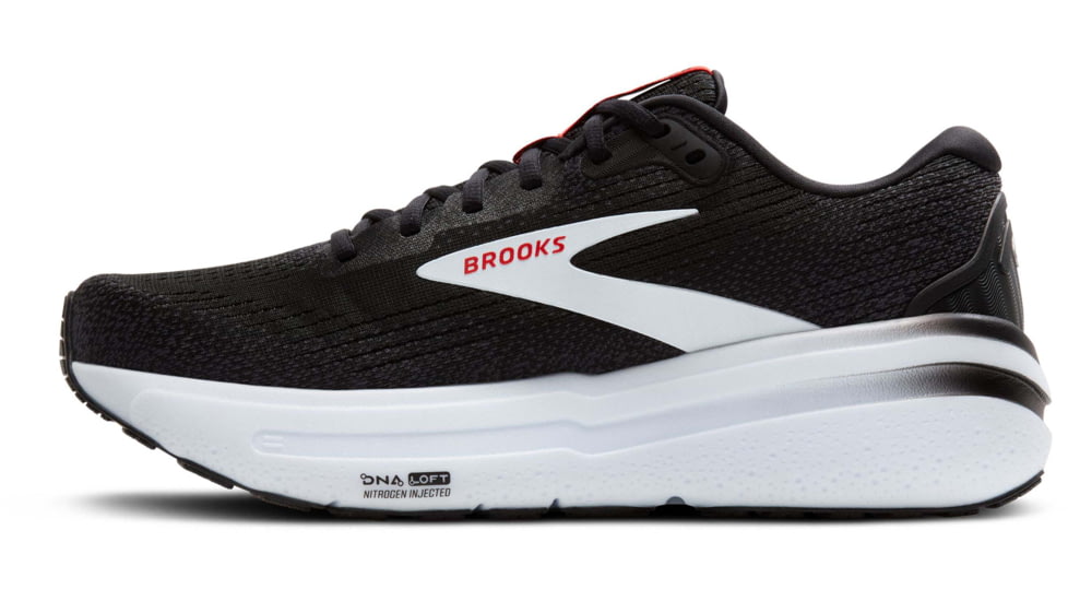 Brooks Ghost Max 2 Road Running Shoes - Mens, Black/White/Fiery Red, 9.0 US/Medium, 1104311D027.090
