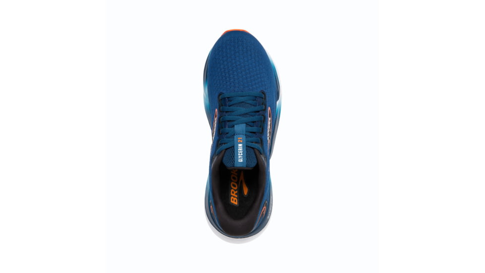 Brooks Glycerin 21 Running Shoes - Mens, Blue Opal/Black/Nasturtium, 12.0, 1104191D474.120