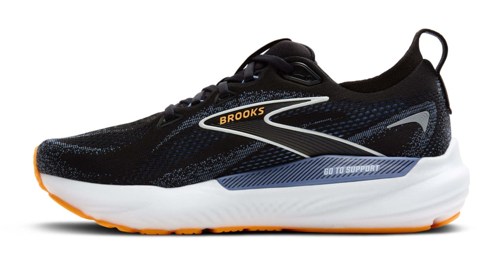 Brooks Glycerin GTS 22 Road Running Shoes - Mens, Black/Country Blue/Orange Pop, 9.0 US/Medium, 1104461D013.090