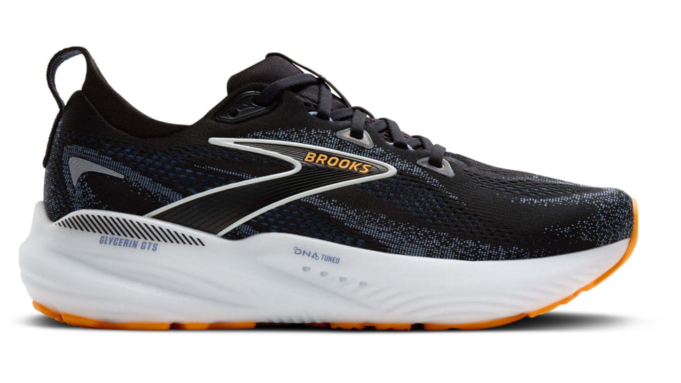 Brooks Glycerin GTS 22 Road Running Shoes - Mens, Black/Country Blue/Orange Pop, 9.0 US/Medium, 1104461D013.090