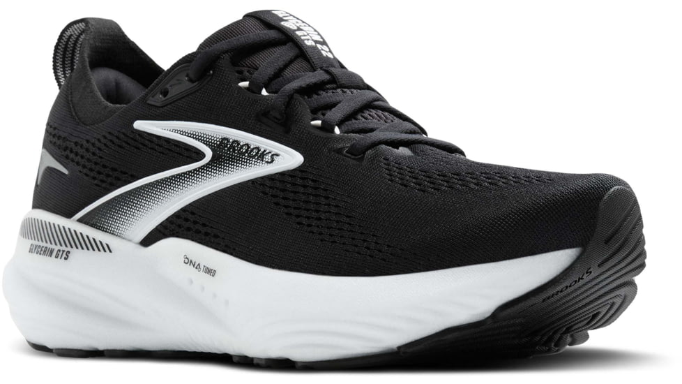 Brooks Glycerin GTS 22 Road Running Shoes - Womens, Black/Grey/White, 6.0 US/Medium, 1204351B090.060