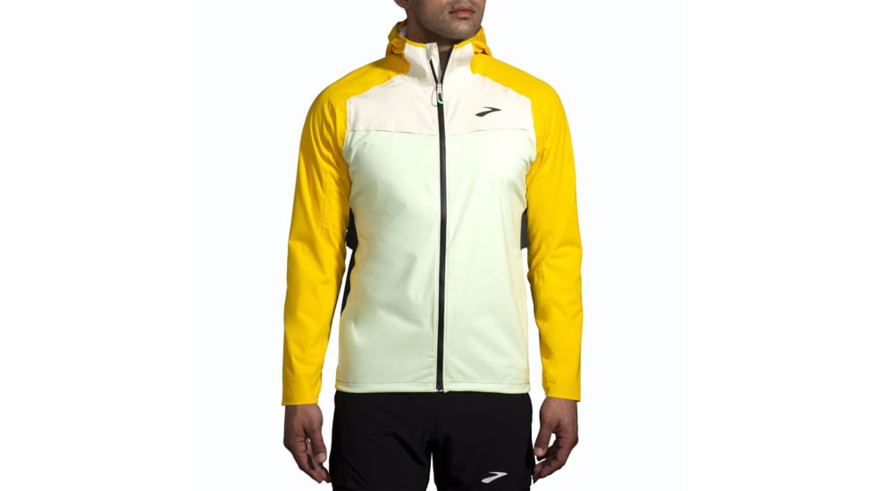 Brooks High Point Waterproof Jacket - Mens, Glacier Green/Ecru/Lemon, Extra Large, 211448320.040