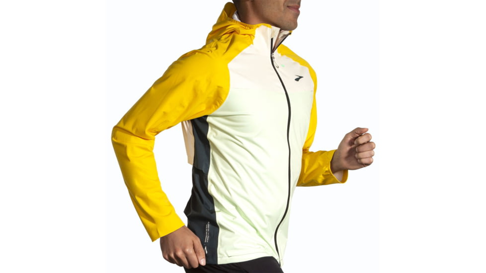 Brooks High Point Waterproof Jacket - Mens, Glacier Green/Ecru/Lemon, Extra Large, 211448320.040