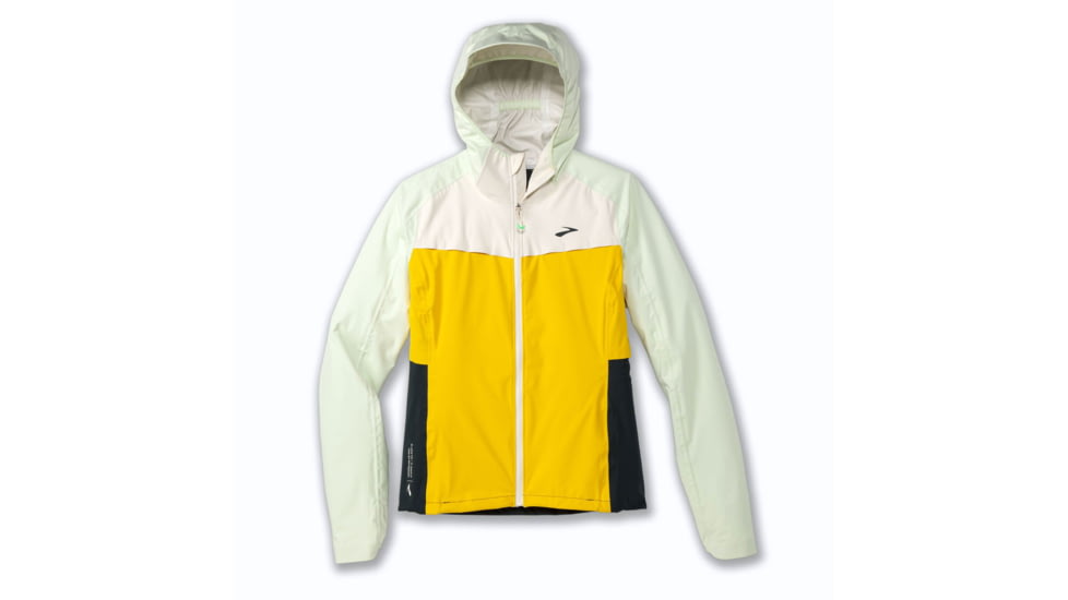 Brooks High Point Waterproof Jacket - Womens, Lemon/Ecru/Glacier Green, Large, 221608761.035