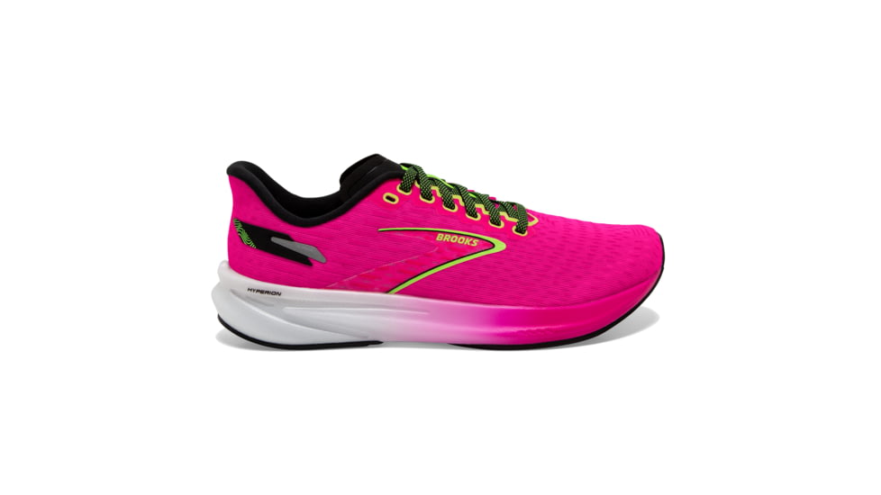 Brooks Hyperion Running Shoes - Womens, Pink Glo/Green/Black, 6.5 Narrow, 1203961B661.065