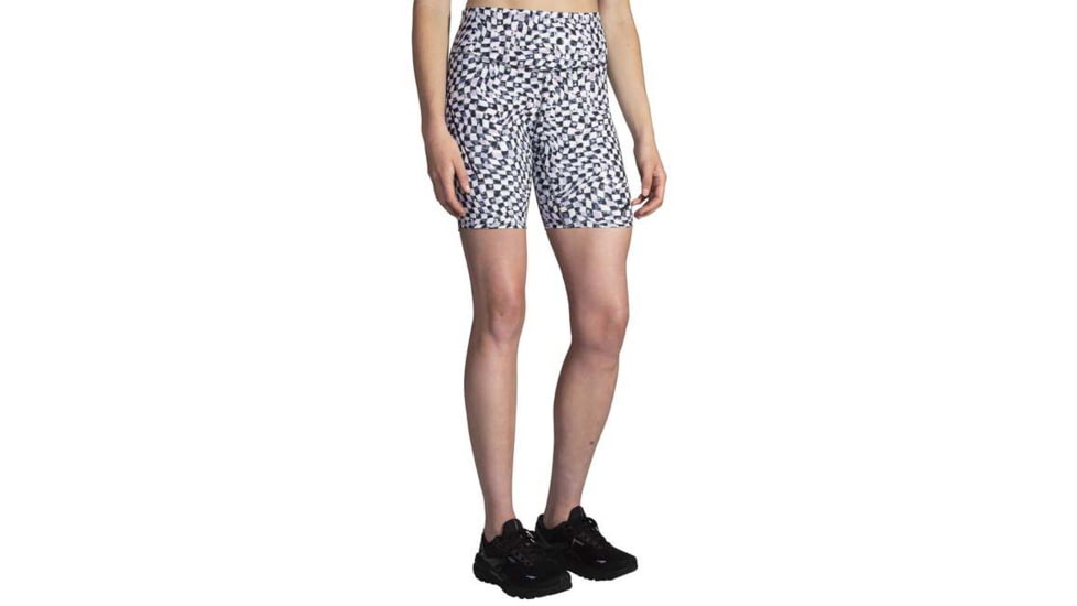 Brooks Spark 8 Short Tight - Womens, Speed Check B/W, Small, 221662004.025