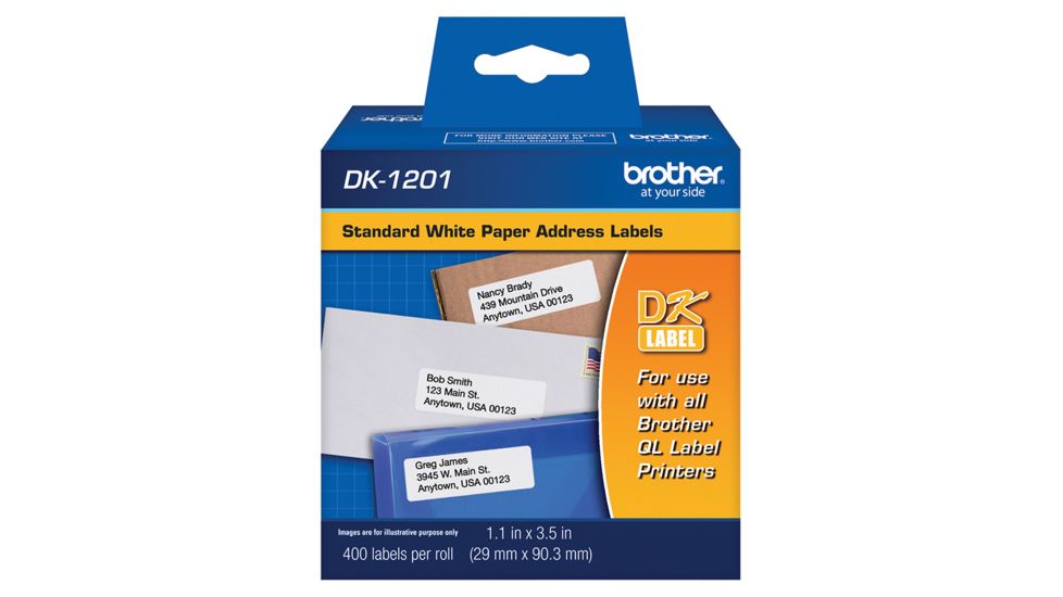 Brother DK1201 Labels Standard White 1.1x3 5 Roll Of 400
