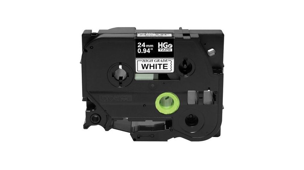 Brother Mobile Solutions HGE2515PK 24mm .94in HGe Tape with Standard Adhesive, 26.2 ft, Black on White, Pack of 5 HGe2515PK