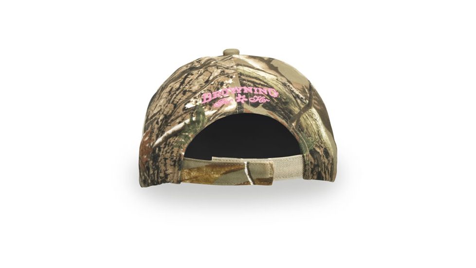 Browning 3D Buckmark Low Profile Camo Cap, Realtree AP/Pink, 308179212