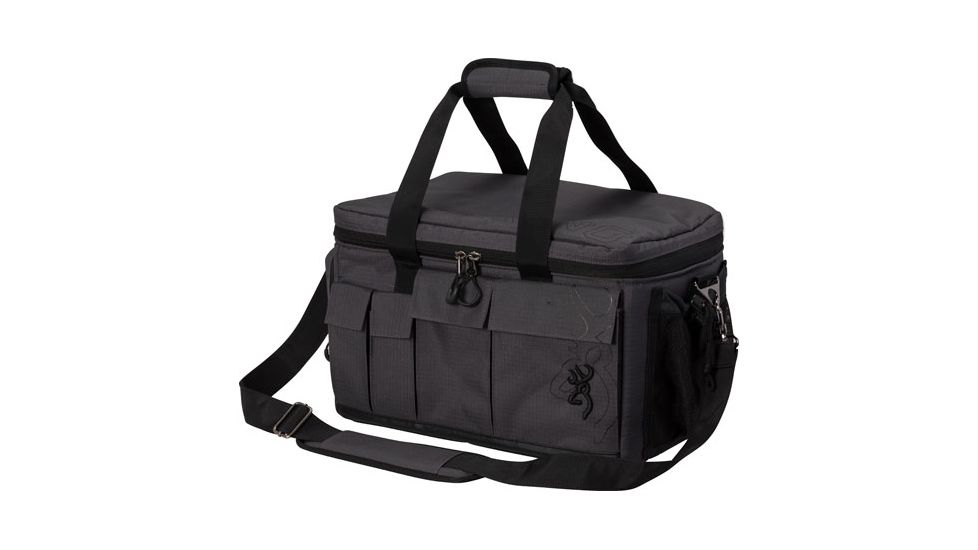 Browning BG Pro Range Bag w/Carry Strap, 16.5x9.5x10in, Black, 123257962