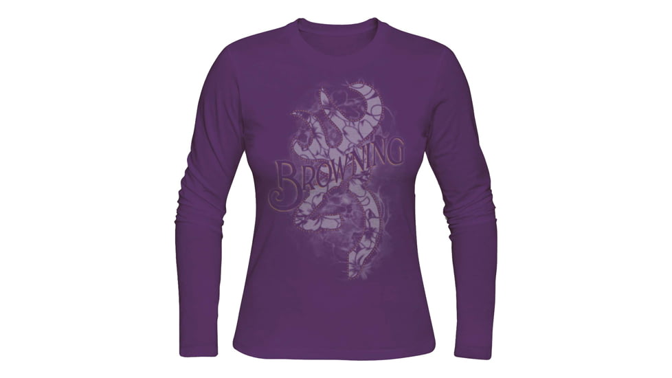 Browning Bg Women's Longsleeve Bead Buckmark Shirt X-large Purple