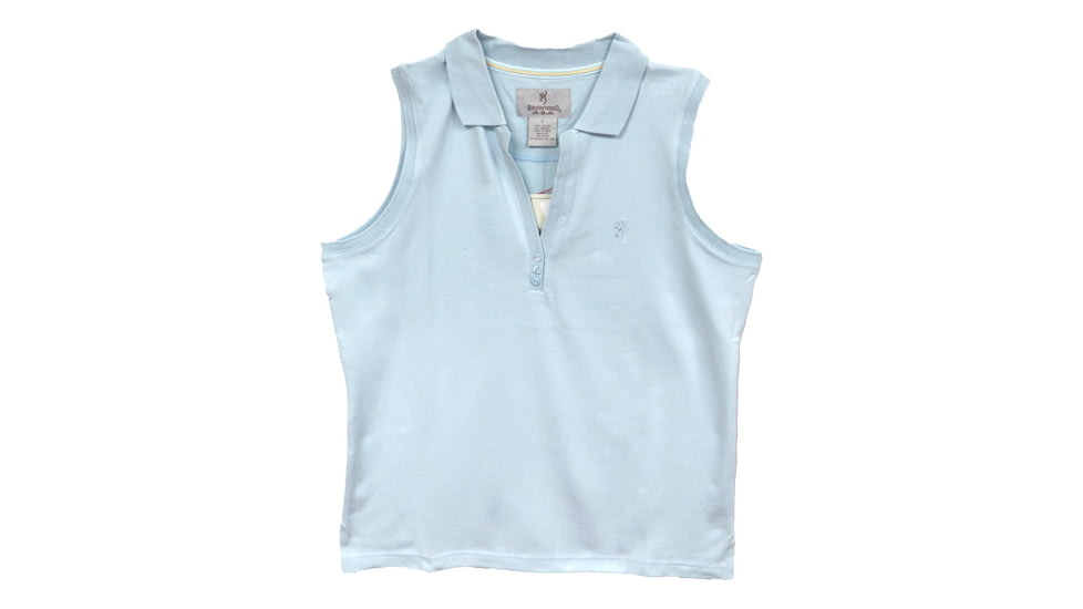 Browning Bg Women's Sleeveless Polo Medium Ice Blue