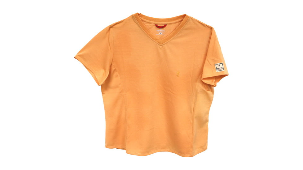 Browning Bg Women's Ss V-neck Perfrmnce T-shirt Small Melon