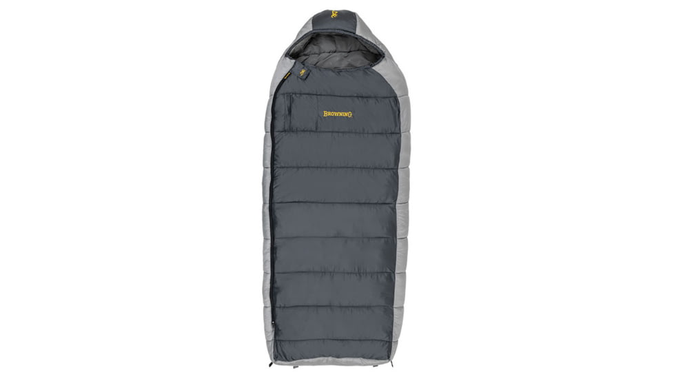 Browning Camping McKinley -30 Degrees Sleeping Bag, Charcoal/Gray, 4893958