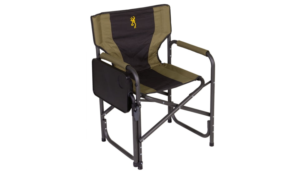 Browning Camping Rimfire Folding Chair w/Multi-Position Side Table, Khaki/Coal, 8532514