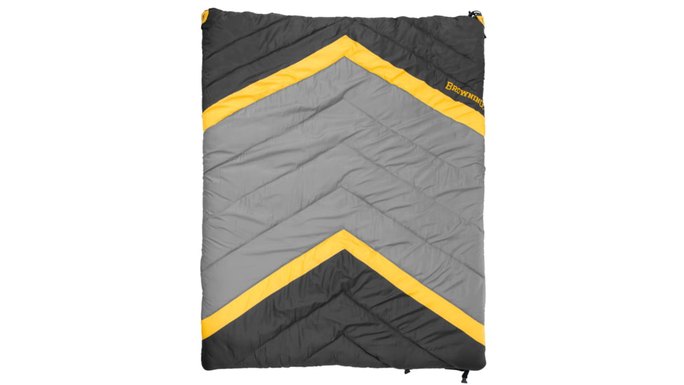 Browning Camping Side-by-Side 0 Double-Wide Sleeping Bag, Gray/Charcoal, 4859936