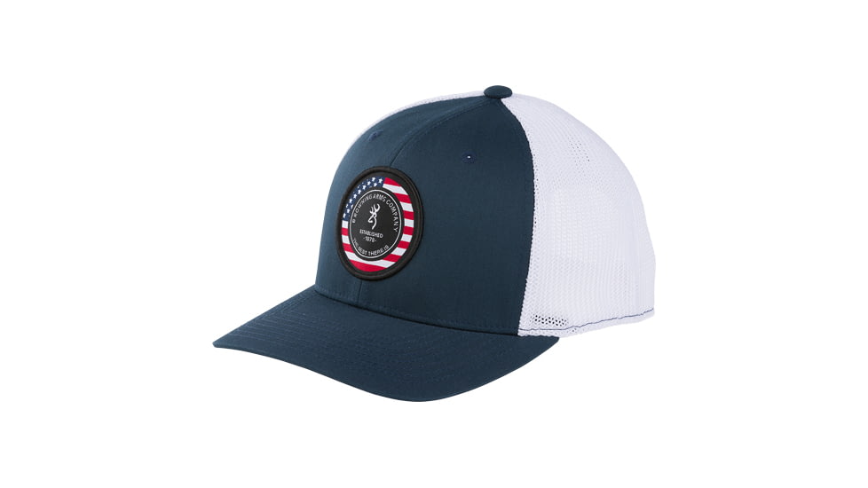 Browning Freedom 110 Mesh Back Circle Patch Cap - Men's, Navy/White, 308590951